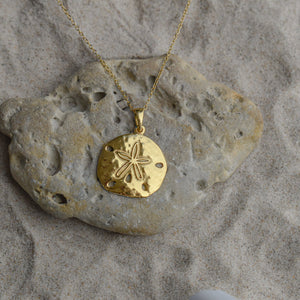 Gold Sand Dollar Necklace