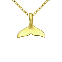 Load image into Gallery viewer, Gold Whale Tail Necklace, Whale Fluke Pendant, Ocean Animal Jewellery, Whale Lover Gift, Gold Statement Necklace, Beach-inspired necklace