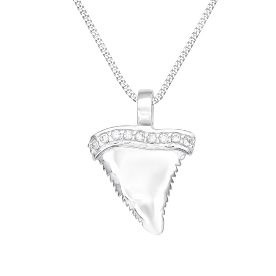 Shark Tooth Necklace 925 Sterling Silver Ocean Jewellery Midnight